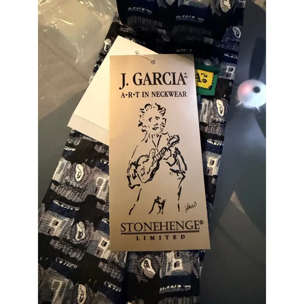 Jerry Garcia Stonehenge‎ Silk Tie Abstract Art Pattern New With Tags